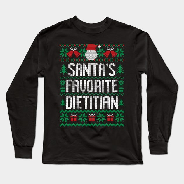 Santa's Favorite Dietitian Long Sleeve T-Shirt by Saulene